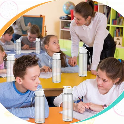 Mifoci 20 Pieces Water Bottle Bulk 17 oz Plastic Water Bottles Bulk Gym Sports Adults Reusable Large Bottles with Leak Proof Flip Top for Party Outdoor (White) - color: White