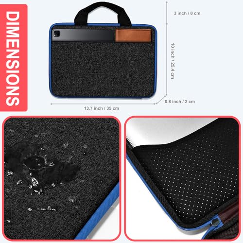 Hseok Laptop Case 13.3-14 inch Sleeve, TSA Computer Handbag Water-Resistant and Shockproof Bag Compatible with MacBook Pro/Neo 14", Mac Air/Pro 13.3" and 13"-14" Notebooks Chromebooks,Black-Blue - color: Black-blue