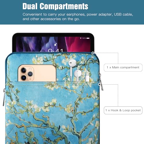 TiMOVO 9-11" Tablet Sleeve Bag, Apricot Blossom | Fit iPad 11" A16 2025 / 10.9"/10.2" / Air 11" 5/4 Gen / Galaxy Tab A9+/A11Plus 11", Fit Smart Keyboard - color: Apricot Blossom, size: 9-11 Inch