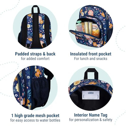 Wildkin 12 Inch Toddler Backpack for Kids, Floral Bloom | Ages 3-7, lightweight toddler backpack for daycare, preschool, and travel - color: Wildflower Bloom