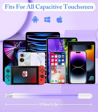Stylus Pen for Touchscreen, Kenkor 2 in 1 Active iPad Pencil High Sensitivity & Precision, Stylus Pen for Nintendo Switch 2/iPhone/iPad/Samsung/Galaxy/Huawei/Surface, All Touch Screens - Pink+Purple - color: Pink+Purple