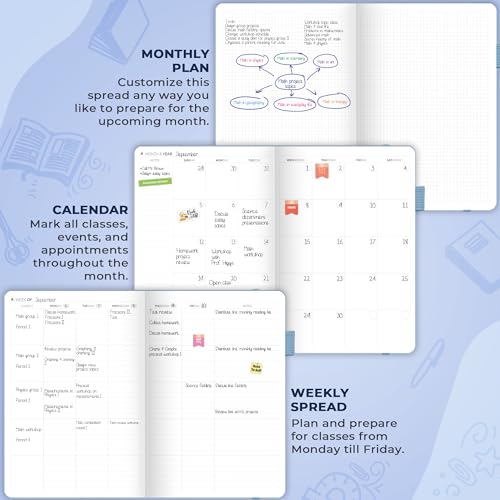 Clever Fox Teacher Planner, School & Homeschool Book, A4 Size Periwinkle | Undated, 8.5x11, lay-flat binding, heavy-duty hardcover, teacher lesson weekly & daily planner, homeschool supplies - color: Periwinkle, size: A4 (8.5" x 11")