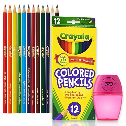 The Mega Deals Colored Pencils for Adults, 12 Vibrant & Smooth Color Pencils for Adult Coloring Books, Non-Toxic Coloring Pencil Set with Sharpener, Art Supplies for Teens & Adults (Gift Pack)