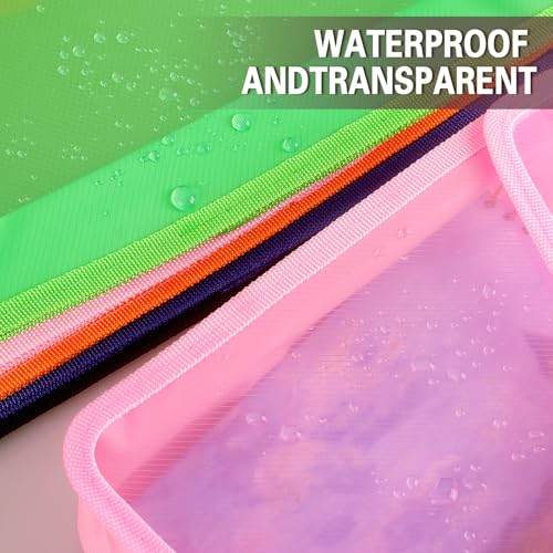 Tamaki Plastic Expanding File Folder, Fit Letter/A4 Size, Pink, 1 Pack | Transparent envelopes with Snap Closure, No Dividers, Large Capacity - color: Pink