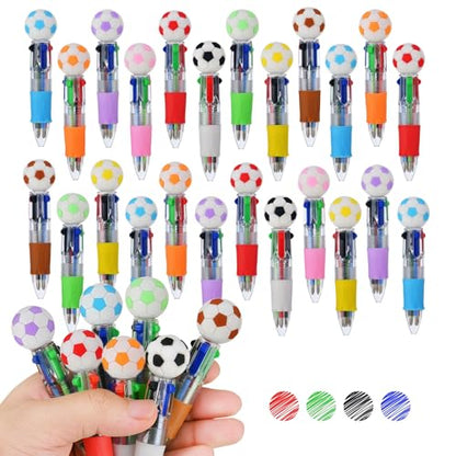 Oneshow 50PCS Soccer Party Favors Soccer Pens Mini 4-in-1 Multicolor Pen | Fun Teacher Reward Pens Bulk Cool Ballpoint Pens for Birthday Soccer Team Gifts Goodie Bag Stuffers, Back to School Supplies - style: Soccer-50PCS