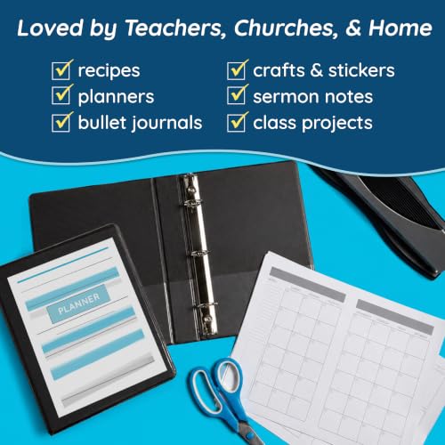 Blue Summit Supplies Small 3-Ring Binder, Junior 1 Inch, Mini 3-Ring Binder, Small Size Fits 5 1/2 x 8 1/2 Paper, Set of Mini Binders Ideal for Playbills or Planner, Black, 6 Pack