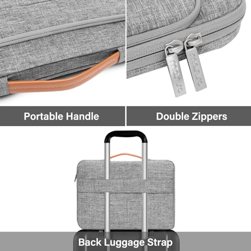 MOSISO 360 Protective Laptop Case 13 inch, 13 inch Laptop Sleeve, Gray | Compatible with MacBook Air M5 M4 M3 M2 M1 2026-2018/Neo/Pro M2 M1, Side Open Carrying Case with Raised Pocket&Handle&Belt