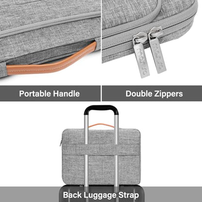 MOSISO 360 Protective Laptop Case 13 inch, 13 inch Laptop Sleeve, Gray | Compatible with MacBook Air M5 M4 M3 M2 M1 2026-2018/Neo/Pro M2 M1, Side Open Carrying Case with Raised Pocket&Handle&Belt