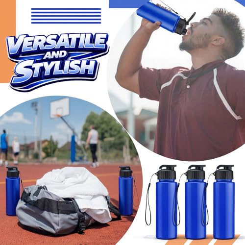 Mifoci 20 Pieces Water Bottle Bulk 17 oz Plastic Water Bottles Bulk Gym Sports Adults Reusable Large Bottles with Leak Proof Flip Top for Party Outdoor (Solid Blue) - color: Solid Blue