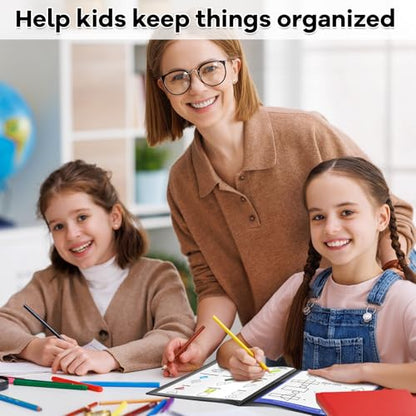 Henoyso 12 Pcs School and Home 2 Pocket Folders with 4 Clear Inner Pockets Plastic Heavy Duty Homework Folders Parent Teacher Communication for Student Home Office Classroom,11 x 9 Inch (Black) - color: Black