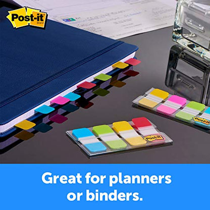 Post-it Tabs, 625 in Solid, Aqua, Lime, Yellow, Red, 10/Color, 40/Dispenser (676-ALYR) (Pack of 2) - size: 0.4" x 2.8" (Pack of 2)