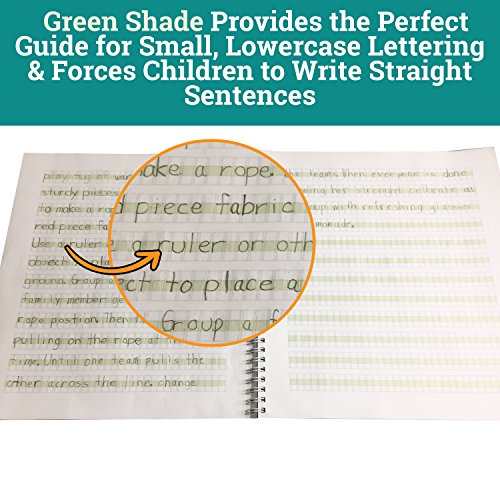 Channie’s Handwriting Improvement Spiral Notebook, Stylish Visual Writing & Printing Aid for Elementary School Students and Special Needs Kids & Teens, 120 Pages, Thick Paper, Size 10.5" x 9.5" - color: White