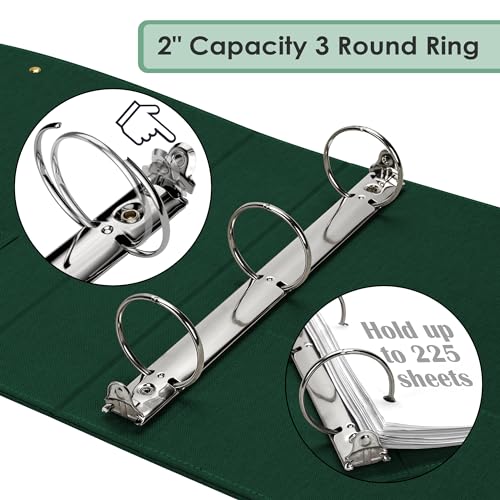 EYROZILL 3 Ring Binder 2 Inch, Binder for Letter Size (11" x 8.5") with 5 Tab Dividers, File Folder Labels and Low Profile Clipboards, Blackish Green - color: Blackish Green, size: ‎Letter Size - 2 Inch