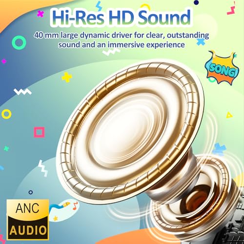 INFURTURE Kids Headphones USB C Over Ear with Active Noise-Canceling | HD Mic, Safe volume, Lightweight, Plug and Play, NO Charging Required Wired School Headphones for Teens for Travel/Classroom