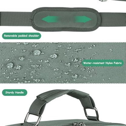 3 Ring Zipper Binder 500-Sheet Zipper Binder Adjustable Shoulder Strap & Handle for 14 Inch Laptop for School and Office (Green)