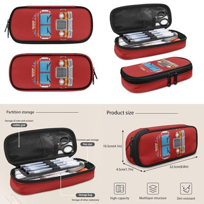 Classic Fire Truck Backpack for Boys Girls Kids Backpack with Lunch Box Water Bottle Pouch and Zipper Pencil Case 4PCS Set Bookbag with Pockets for School 17 inch Large Capacity School Bag - color: Classic Fire Truck