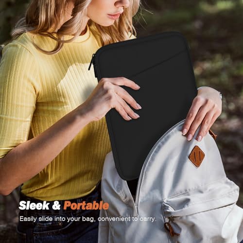 MoKo 13.3-14 Inch Laptop Sleeve Case, Fits New 13-inch MacBook Neo A18 Pro/Mac Air M5-M1, 14" MacBook Pro M5 Pro/M5 Max/M5/M4/M3/M2/M1, Protective Bag Carrying Case with Pocket, Black - color: Black, size: 13.3-14 inch