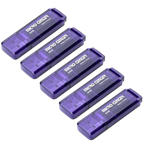 Micro Center SuperSpeed 5 Pack 64GB USB 3.0 Flash Drive Gum Size Memory Stick Thumb Drive Data Storage Jump Drive (64G 5-Pack) | High Transfer Speed, 10X Faster than USB 2.0 USB Drive, LED Light Indicator, Type-A, Data Storage and Backup - color: Blue - 6