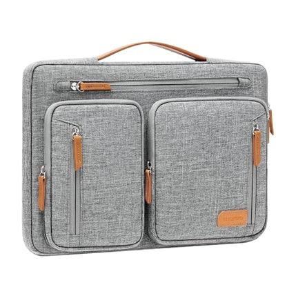 MOSISO 360 Protective Laptop Case 13.3 inch, 13-13.3 inch Laptop Sleeve | Compatible with MacBook Air/Pro 13/14, HP Dell Acer, Side Open Carrying Computer Bag with 5 Accessory Pockets&Belt, Gray - color: Gray, size: 13.3 inch