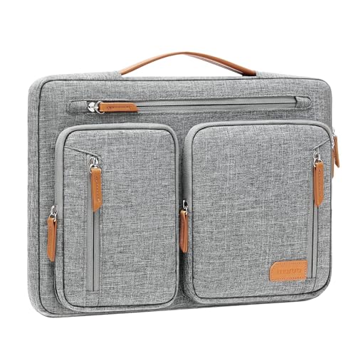 MOSISO 360 Protective Laptop Case 15 inch, Laptop Sleeve | Compatible with MacBook Air 15 M5 M4 M3 M2, Dell XPS, Side Open Carrying Computer Bag with 5 Accessory Pockets&Belt, Gray - color: Gray, size: 15 inch