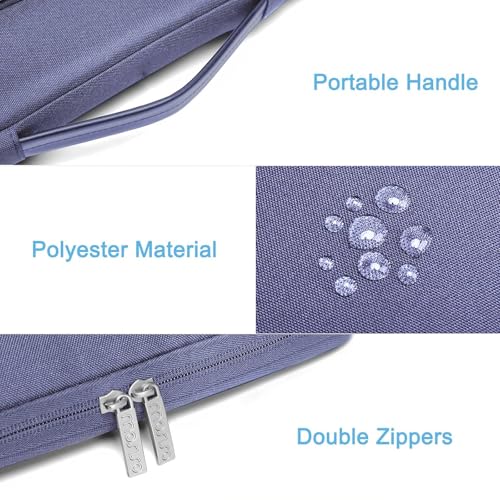 MOSISO 360 Protective Laptop Case 13.3 inch, 13-13.3 inch Laptop Sleeve | Compatible with MacBook Air/Pro 13 / Pro 14, HP Dell ASUS Lenovo,Side Open Bag with 2 Raised&1 Flapover Pockets,Lavender Gray - color: Lavender Gray, size: 13.3 inch