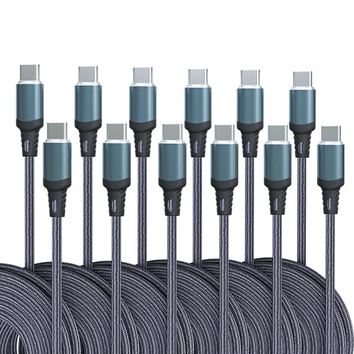 USB C to USB C Cable, Type C to Type C Cable,Fast Charging C able for iPhone 17 16 15 Pro Plus Max，for Galaxy S25 S24, for iPad Pro/Air, for MacBook Pro/Air and More 【6-Pack】