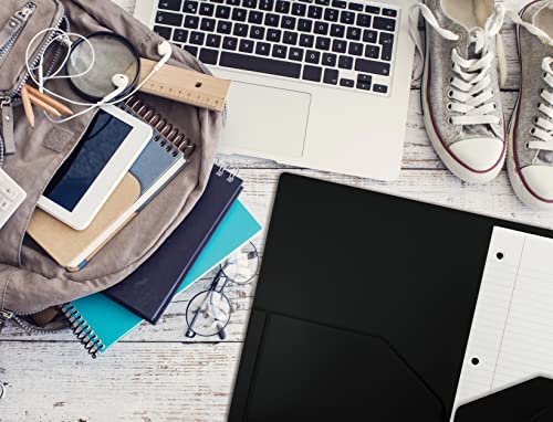 Better Office Products Heavyweight Plastic 2 Pocket Portfolio Folder, Letter Size Poly Folders 24 Pack (Black) - color: Black