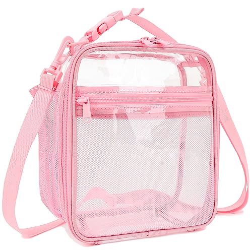 FlowFly Kids Lunch box Insulated Soft Bag Mini Cooler Back to School Thermal Meal Tote Kit for Girls, Boys, PinkClear - color: PinkClear