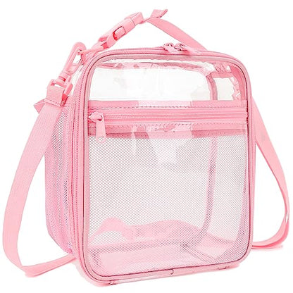 FlowFly Kids Lunch box Insulated Soft Bag Mini Cooler Back to School Thermal Meal Tote Kit for Girls, Boys, PinkClear - color: PinkClear