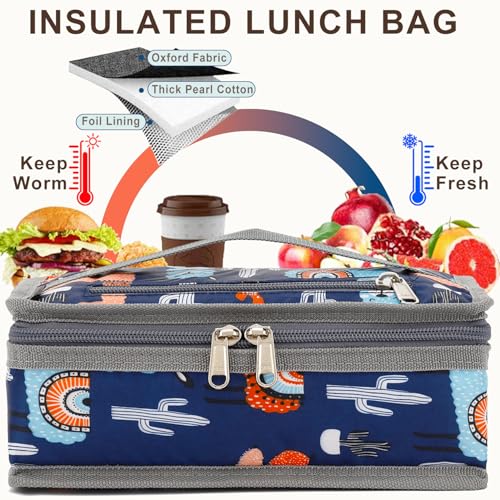 FlowFly Small Insulated Lunch box Portable Soft Bag Mini Cooler Thermal Meal Tote Kit with Handle for Work & School (Alpaca) - color: Alpaca