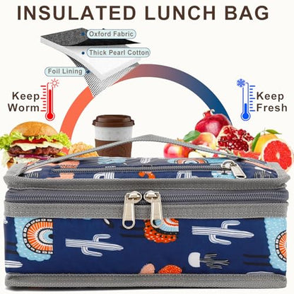 FlowFly Small Insulated Lunch box Portable Soft Bag Mini Cooler Thermal Meal Tote Kit with Handle for Work & School (Alpaca) - color: Alpaca