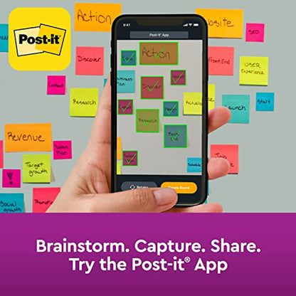 Post-it Super Sticky Notes, 3 in x 3 in, 1 Cube, 2X the Sticking Power, Bright Colors, Recyclable (2027-SSGFA) (Pack of 2) - size: 3" x 3" (Pack of 2)
