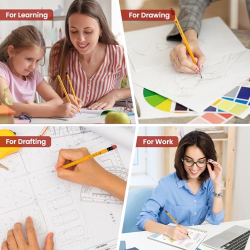 Taja 150 Pack #2 HB Pencils, Bulk Pre-Sharpened Wood-Cased Pencils with Erasers, Large Pack Writing & Drawing Pencils for School Classroom Testing, Yellow - color: Yellow