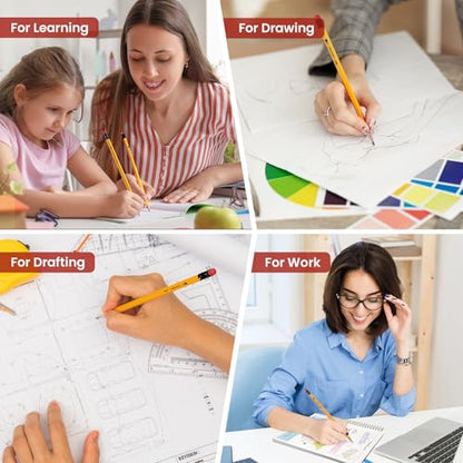 Taja 150 Pack #2 HB Pencils, Bulk Pre-Sharpened Wood-Cased Pencils with Erasers, Large Pack Writing & Drawing Pencils for School Classroom Testing, Yellow - color: Yellow