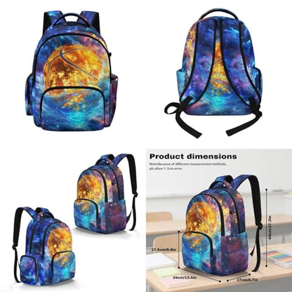 Cool Basketball Backpack for Boys Girls Kids Backpack with Lunch Box and Water Bottle Holder Large Pencil Case 4PCS Set Bookbag with Front Pocket for School Teens 17 inch School Bag Gifts - color: Cool Basketball