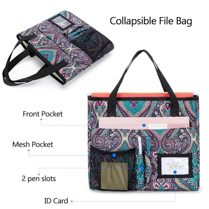 LoDrid Collapsible File Tote Bag with Handles for Letter Size Files, Totem | Portable File Organizer Box with 3 Built-in Boards for Letter Size Files, Document Storage Case for Office, Home, Travel