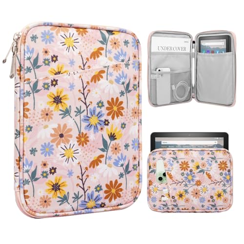 TiMOVO 8-9 Inch Tablet Sleeve Case for All-New iPad mini 7 (A17 Pro, 2024), iPad mini 6 (8.3-Inch, 2021), iPad mini 5/4/3/2/1, Portable Protective Pouch Bag for iPad mini, Yellow Flower - color: Yellow Flower, size: 8-9 Inch