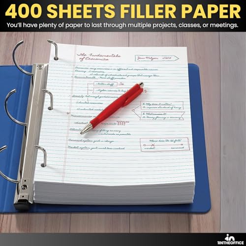 1InTheOffice Loose Leaf Paper College Ruled, Filler Paper 8 1/2" x 11", 400 Sheets (400 Sheets) - size: 400 Sheets