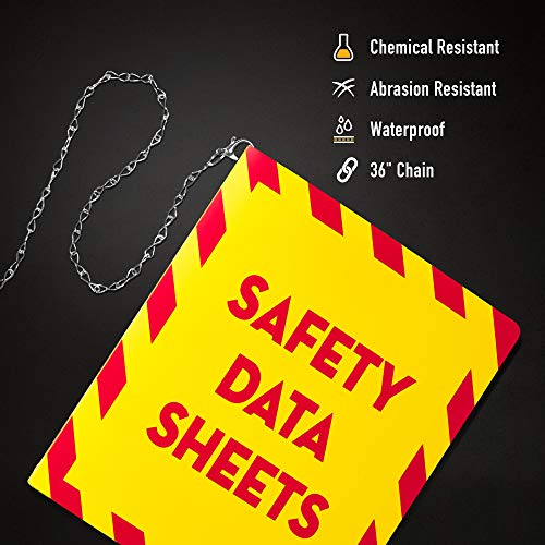 Avery UltraDuty SDS Binder with Chain, 2 Inch Slant Rings, Yellow/Red 3 Ring Binder (77712) - size: 2", style: Ultra-Duty