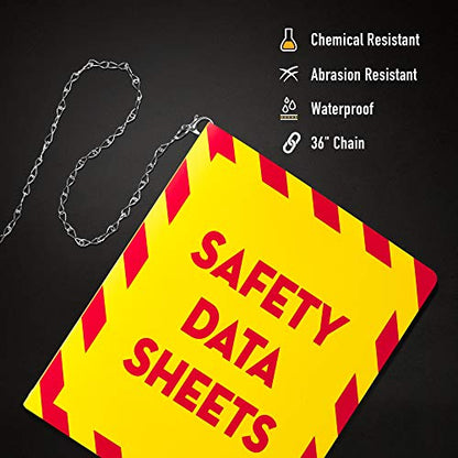 Avery UltraDuty SDS Binder with Chain, 2 Inch Slant Rings, Yellow/Red 3 Ring Binder (77712) - size: 2", style: Ultra-Duty