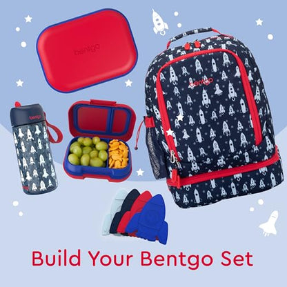 Bentgo Kids Snack Leak-Proof 2 Compartment Bento-Style Container | For Snacks & Small Meals, Easy-Open Latch, Dishwasher Safe, BPA-Free for School, Daycare, & Sports, Ages 3+ (Red/Royal) - color: Red/Royal