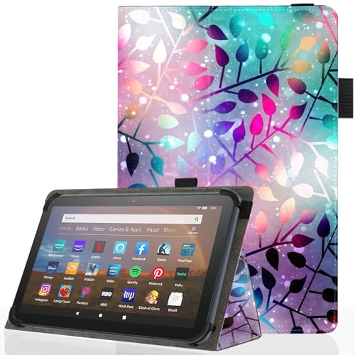 Universal 10 10.1 Inch Android Tablet Case,Slim Folding Stand Cover for All 9"-10.5" Touchscreen Tablet Case with Stylus Pen Holder,Colorful Flowers 02 - color: Colorful Flowers 02