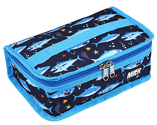 MIER Small Lunch Bag for Kids & Adults Compact Insulated Lunch Box Portable Thermal Mini Cooler for Work School Travel, Blue Shark - color: Mini Blue Shark, size: Mini