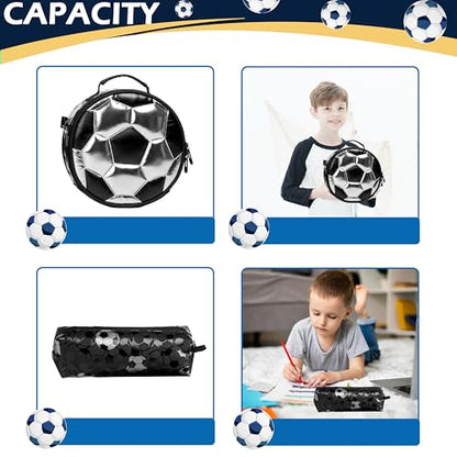 Kids Rolling Backpack for Boys Roller Backpack with Wheels Elementary Kindergarten School Students Football Trolley School Bag for Boys - color: Silver