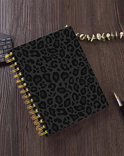 iampanda Spiral Journal Notebook,Strong Twin-Wire Binding with Premium Paper for Girl Women,Cool Cheetah 60 Sheets A5 College Ruled Notebook/Journal,Perfect for School Office Home Gifts,Black Leopard - color: Black Leopard Skin
