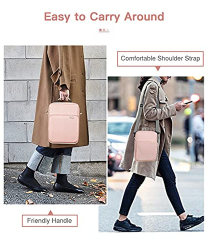 MoKo 9-11 Inch Tablet Sleeve Bag Handle Carrying Case with Shoulder Strap | Fits iPad Pro 11-inch M4, iPad Air 11-inch M2, iPad 10th 10.9, iPad 9/8/7th 10.2 and Tab S8/S9 11, Pink - color: Pink, size: 9-11 inch