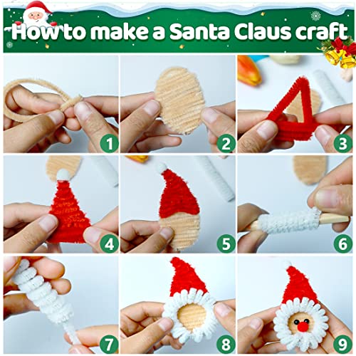 Iooleem 200pcs Christmas Green Pipe Cleaners, Chenille Stems, Pipe Cleaners for Crafts, Pipe Cleaner Crafts, Art and Craft Supplies. - color: Christmas Green, size: Small Pack