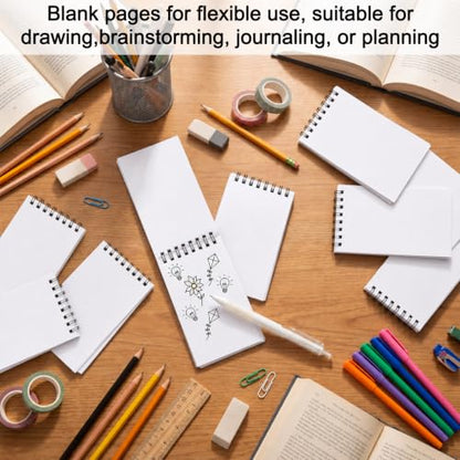 Watersay 100 Pack Small Spiral Notebook Bulk, 3x5 Pocket Notepads,White - color: White