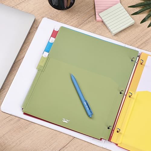 Mr. Pen- Expanding Binder Dividers with Pockets and Tabs, 5 Tabs | Colorful Dividers for 3 Ring Binder with Pockets