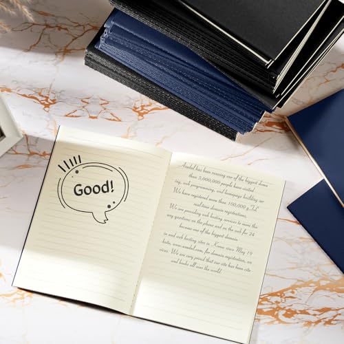 Mimorou 100 Pcs Journals Notebooks Bulk - Kraft Softcover A5 Small Notebooks 5.5 Inch x 8.3 Inch Notepads with 60 Page 30 Sheet for Writing Sketch Travel Office Supplies(Black, Navy,Lined) - color: Black, Navy, style: Lined